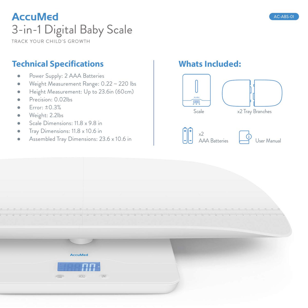 Digital Baby and Pet Scale with Height Track P8067