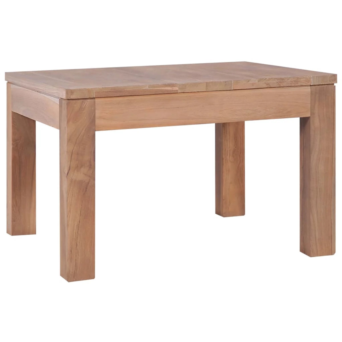 Wooden Coffee Table Teak Wood Natural Finish 23.6 x 23.6 x 15.7 Inches O397