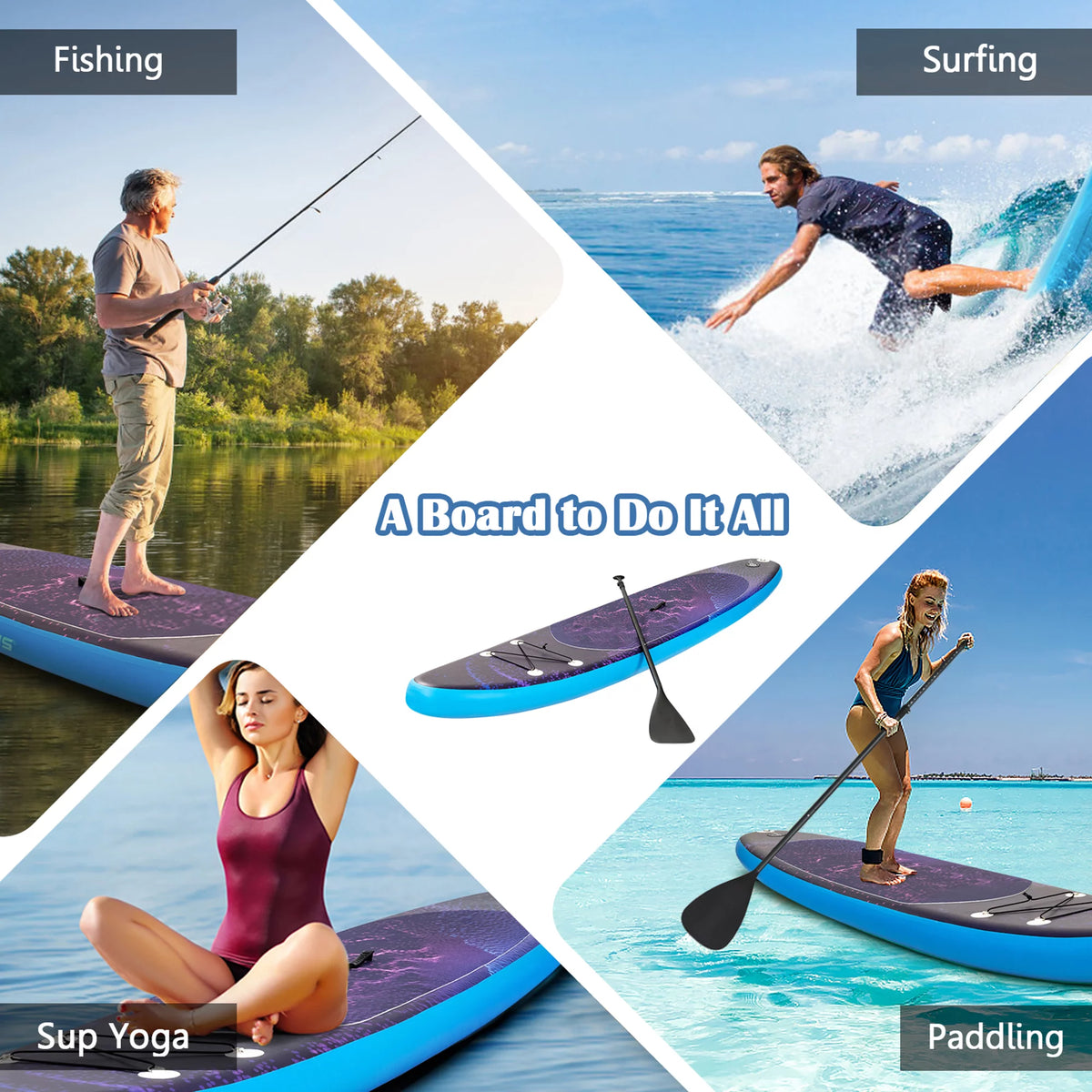 10.5 ft Inflatable Stand-Up Paddle Board Non-Slip Deck Z134