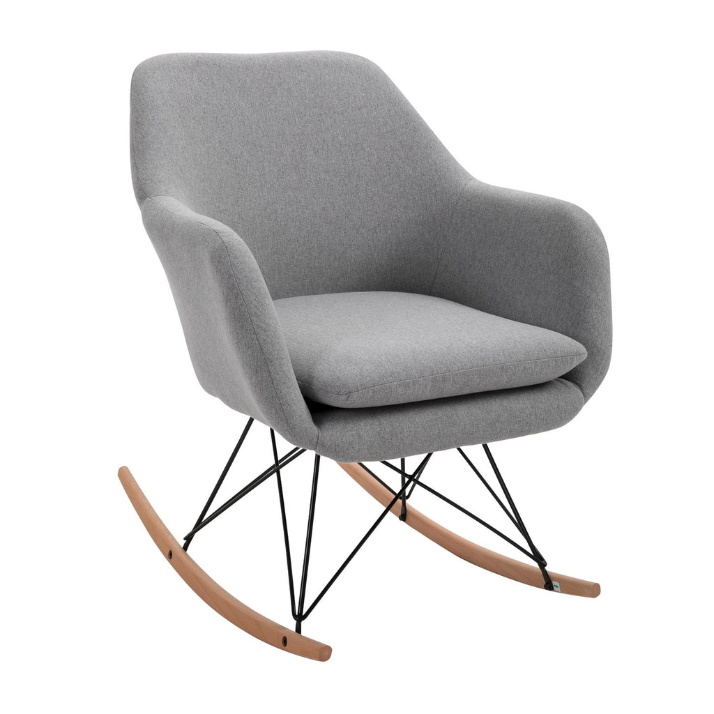 Pink Fabric Rocking Chair with Backrest M22106