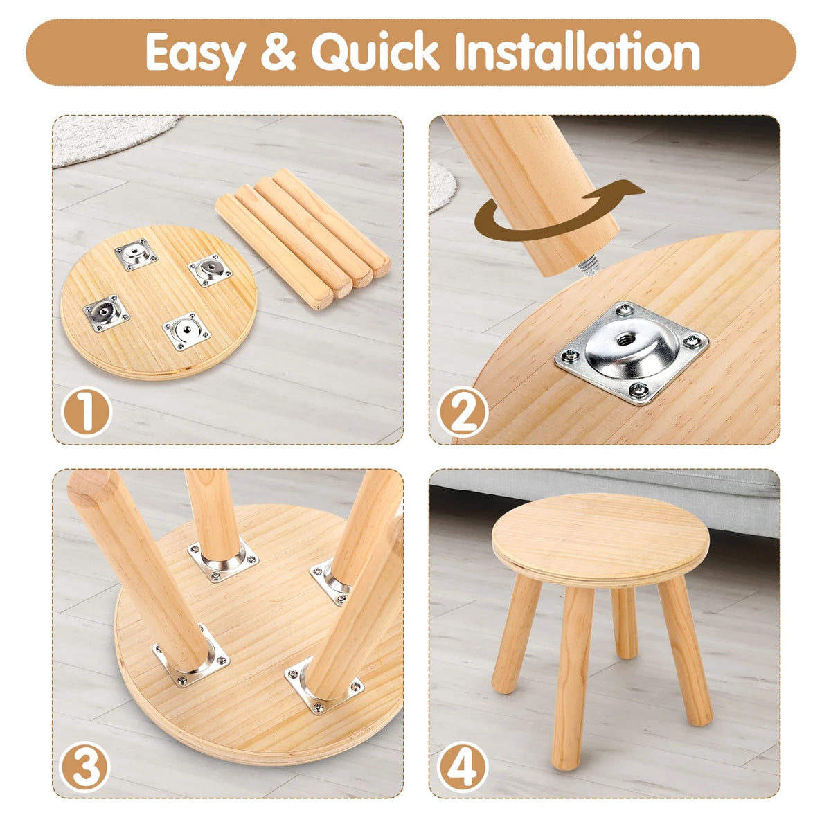 Solid Wood Kids Step Stools 2 Pack A1427
