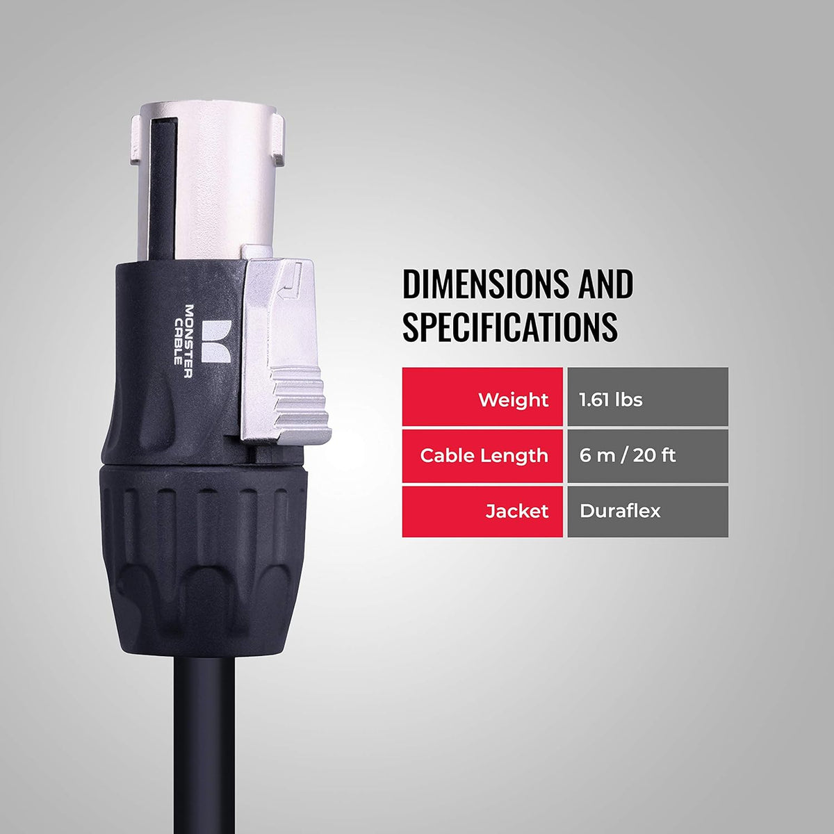 Speaker Cable with Speak,On Connectors, 3 ft W447997