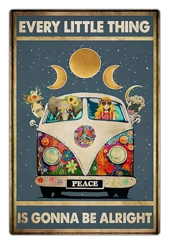 Vintage Hippie Poster Aluminum 12 * 8 Inch U358