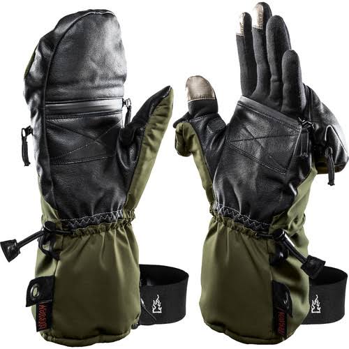 Heat 3 Smart Mittens/Gloves Size 8, Tarmac Green, Medium, with Inner Liners J335010