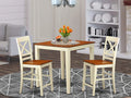 3 Piece Counter Height Set with Square Pub Table and 2 Chairs Q945