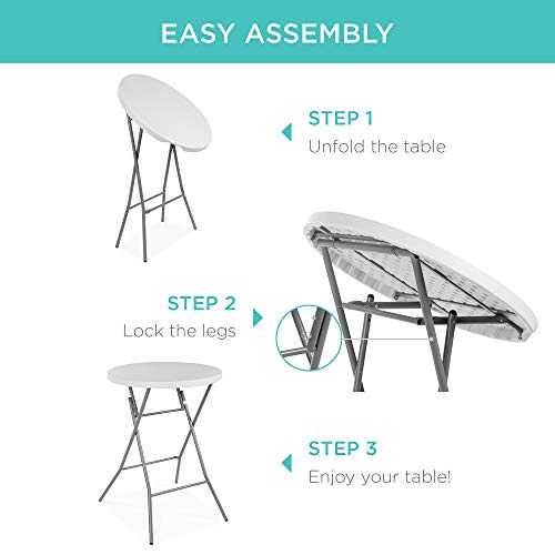 32in Round Folding Bar Height Table White P633132