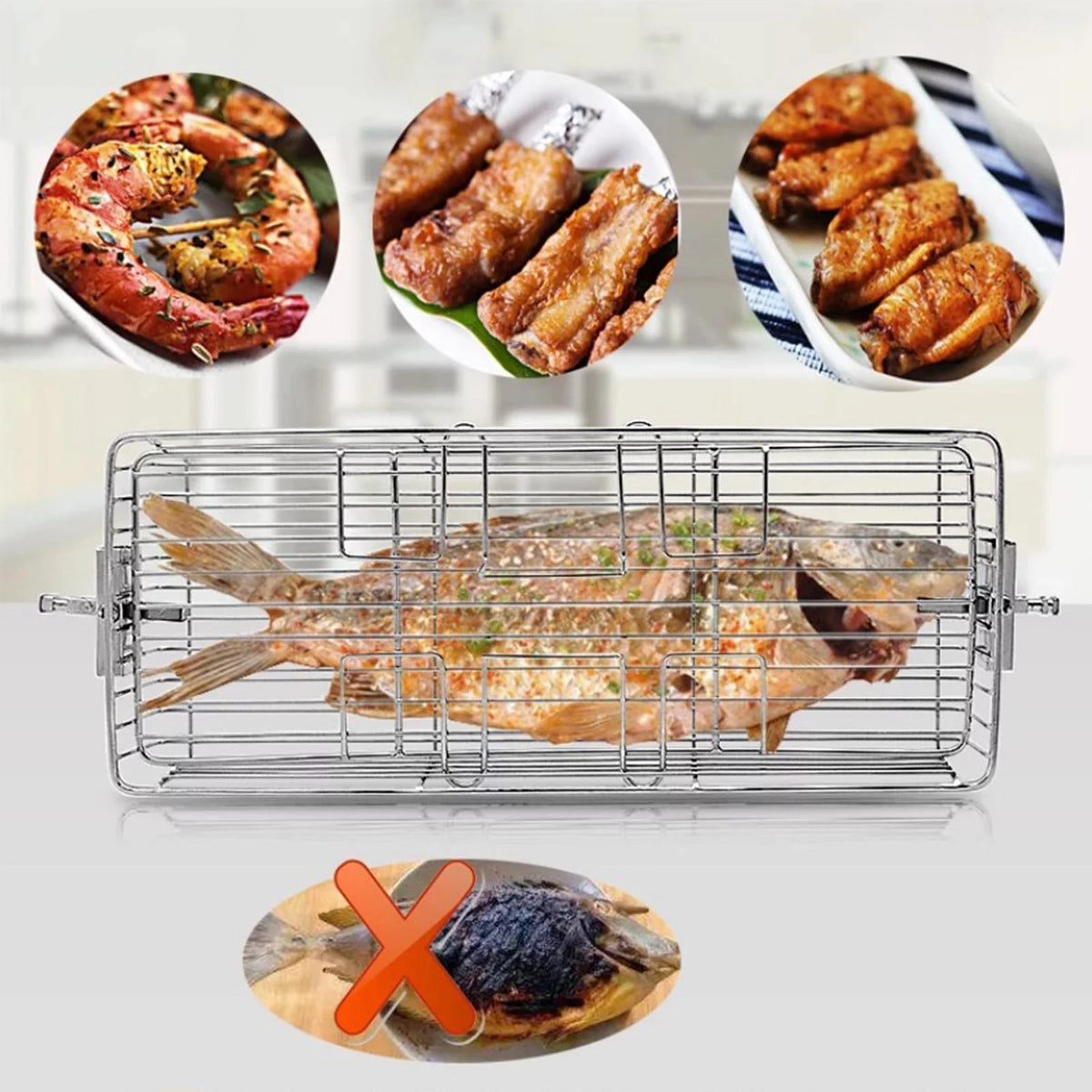 Stainless Steel Grilling Basket N69160