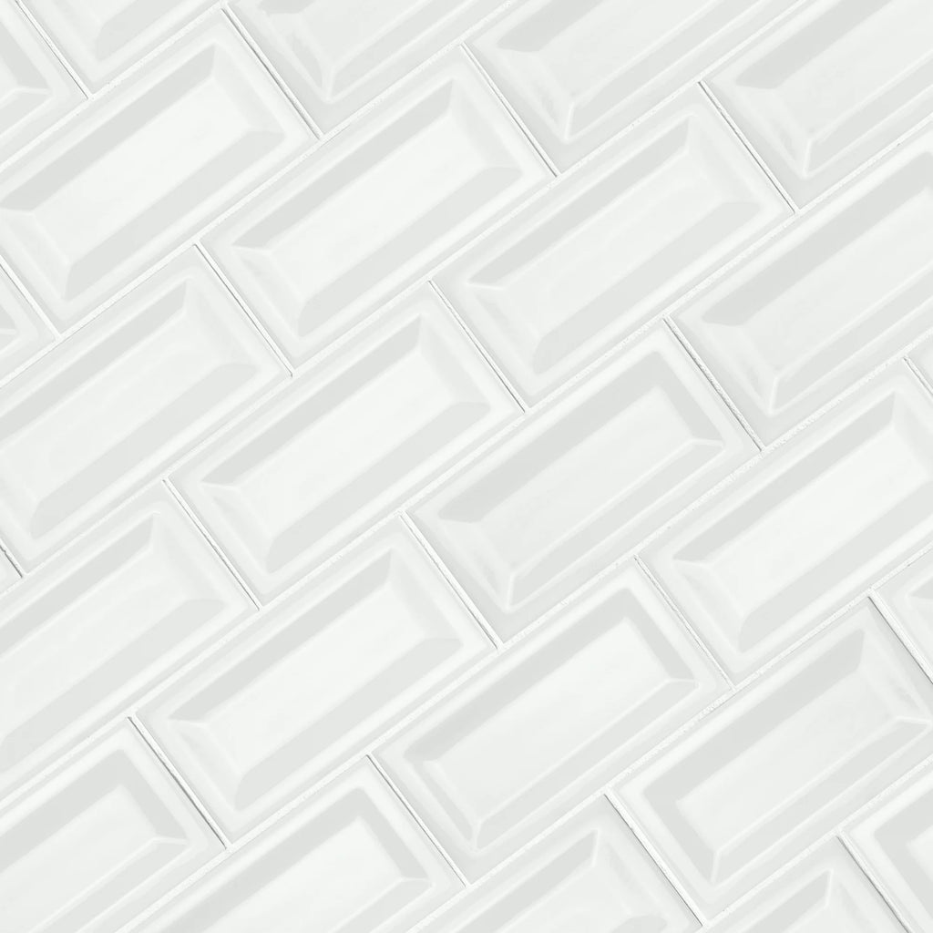 White Glossy 3 in. x 6 in. Glossy Ceramic Wall Tile (10.66 sq. ft. / case) N283