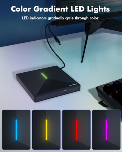 USB 3.0 Type-C Ultra Slim 13mm Portable CD DVD +/-RW Drive (Black) C6359