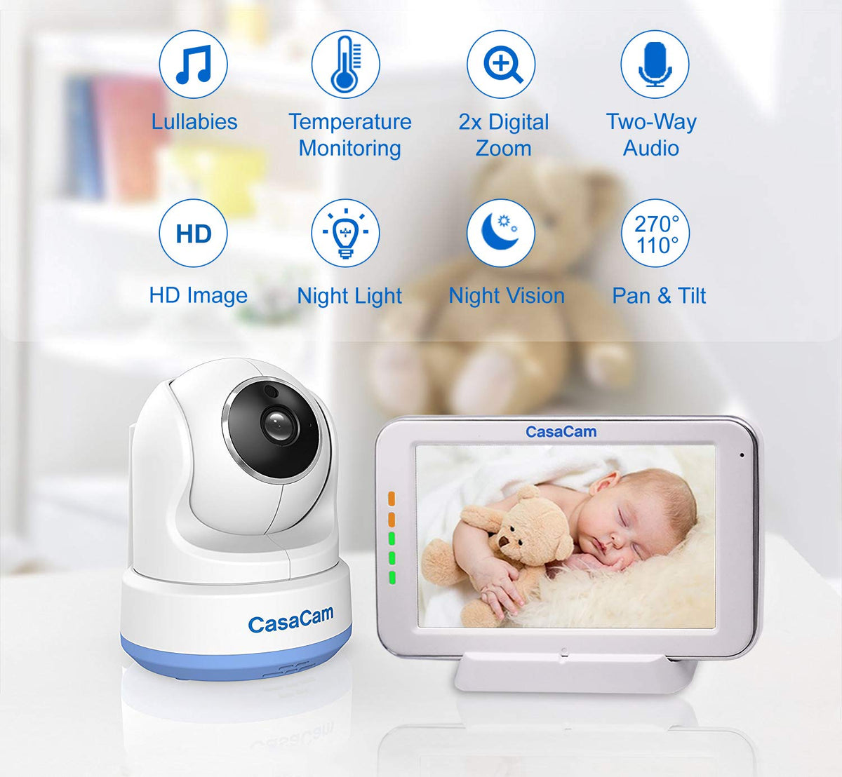 Video Baby Monitor with 5 Touchscreen and Pan & Tilt Camera Z134642