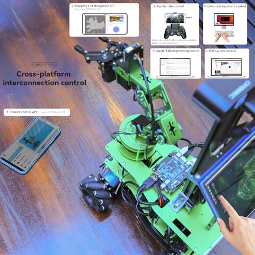ROS Robotic Kit with 6DOF Robot Arm Mecanum Wheel Chassis F99544