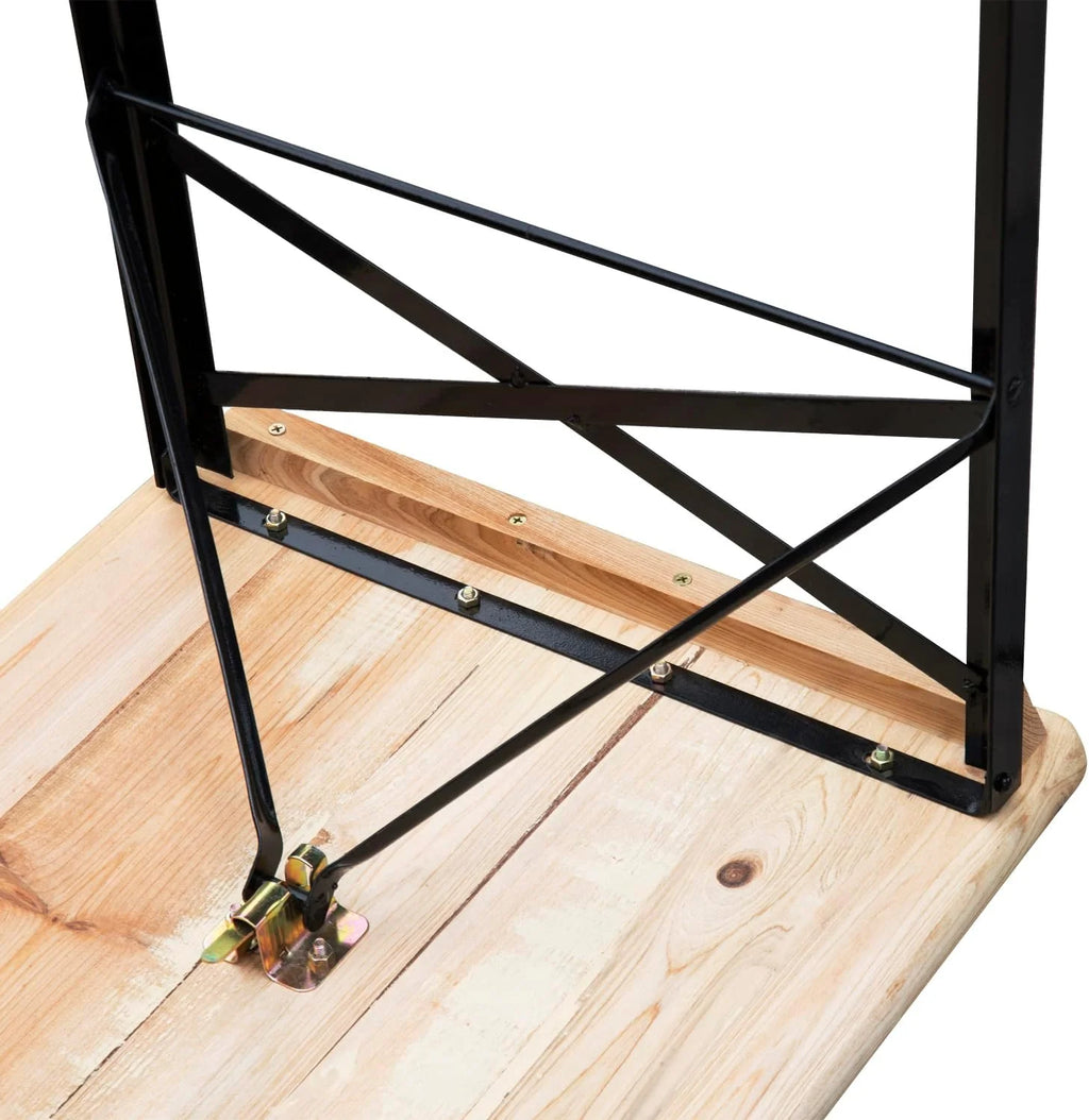 6' Portable Wooden Picnic Table and Bench Set X9403