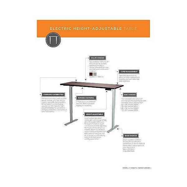 Cherry Laminate Height-Adjustable Table Z778990