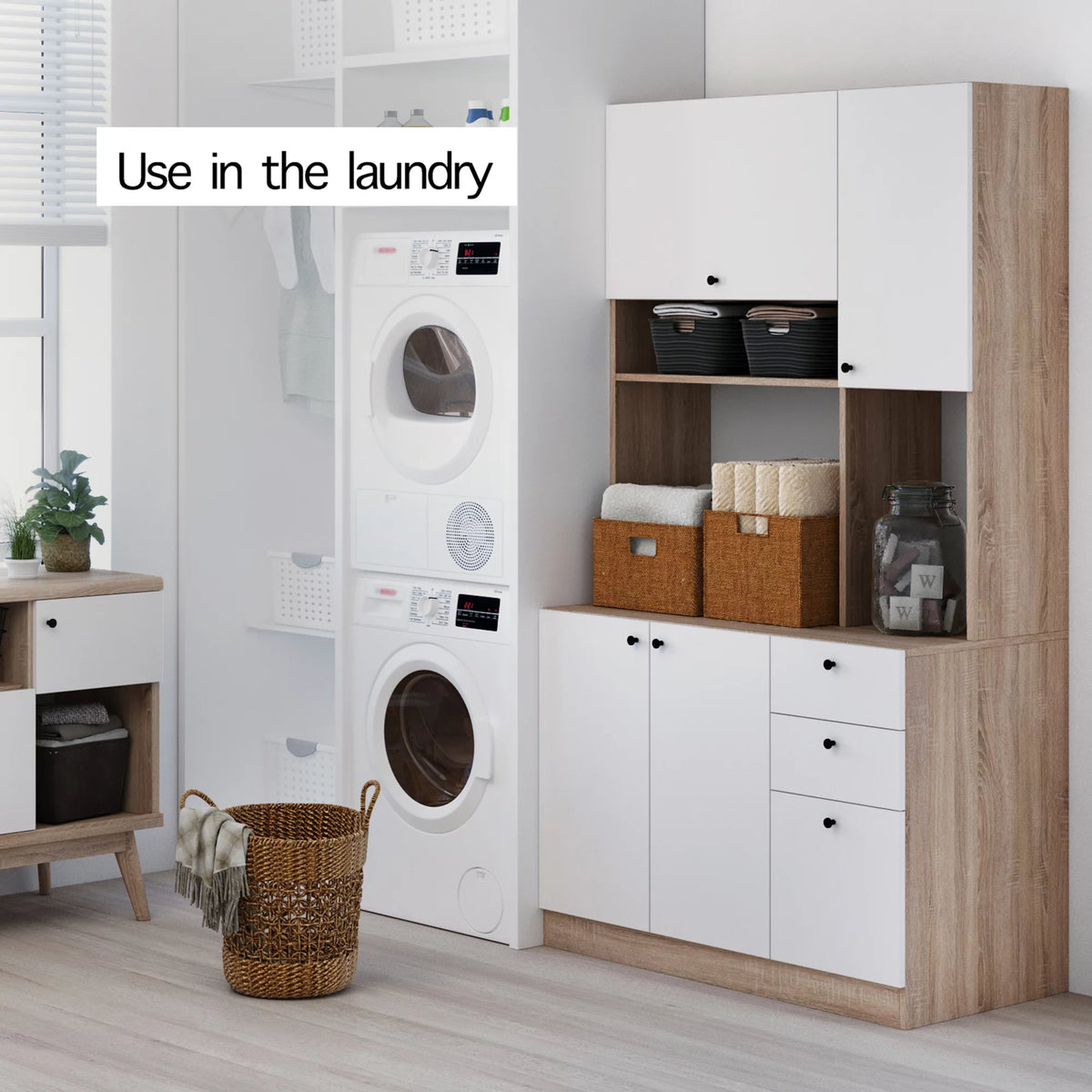 White Pantry Kitchen Storage Cabinet N987098