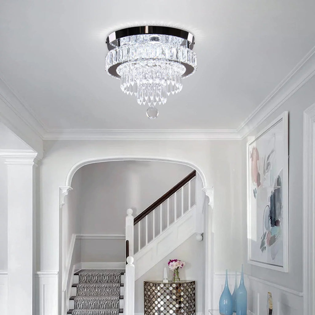 11.8" Crystal Flush Mount Ceiling Light T246