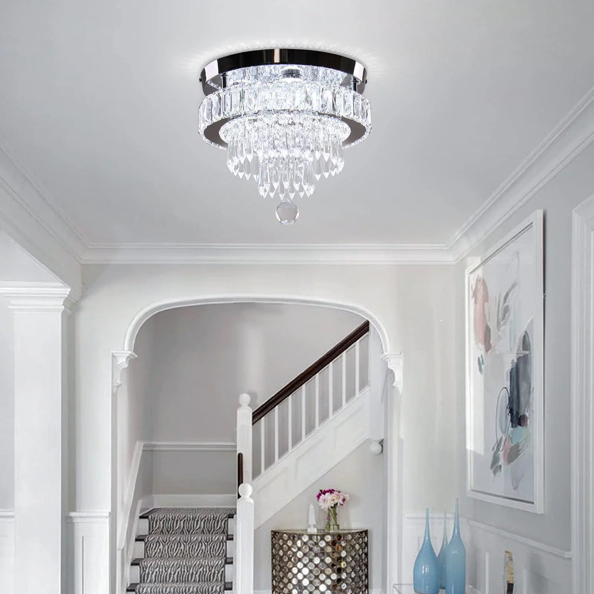 11.8" Crystal Flush Mount Ceiling Light T246