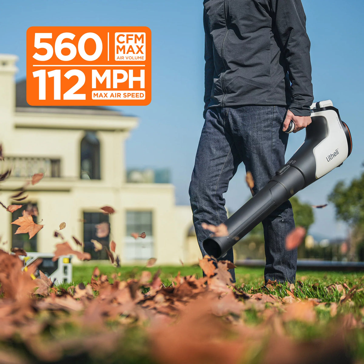 2x20V 560CFM Brushless Electric Leaf Blower with 4.0Ah Battery Y561080