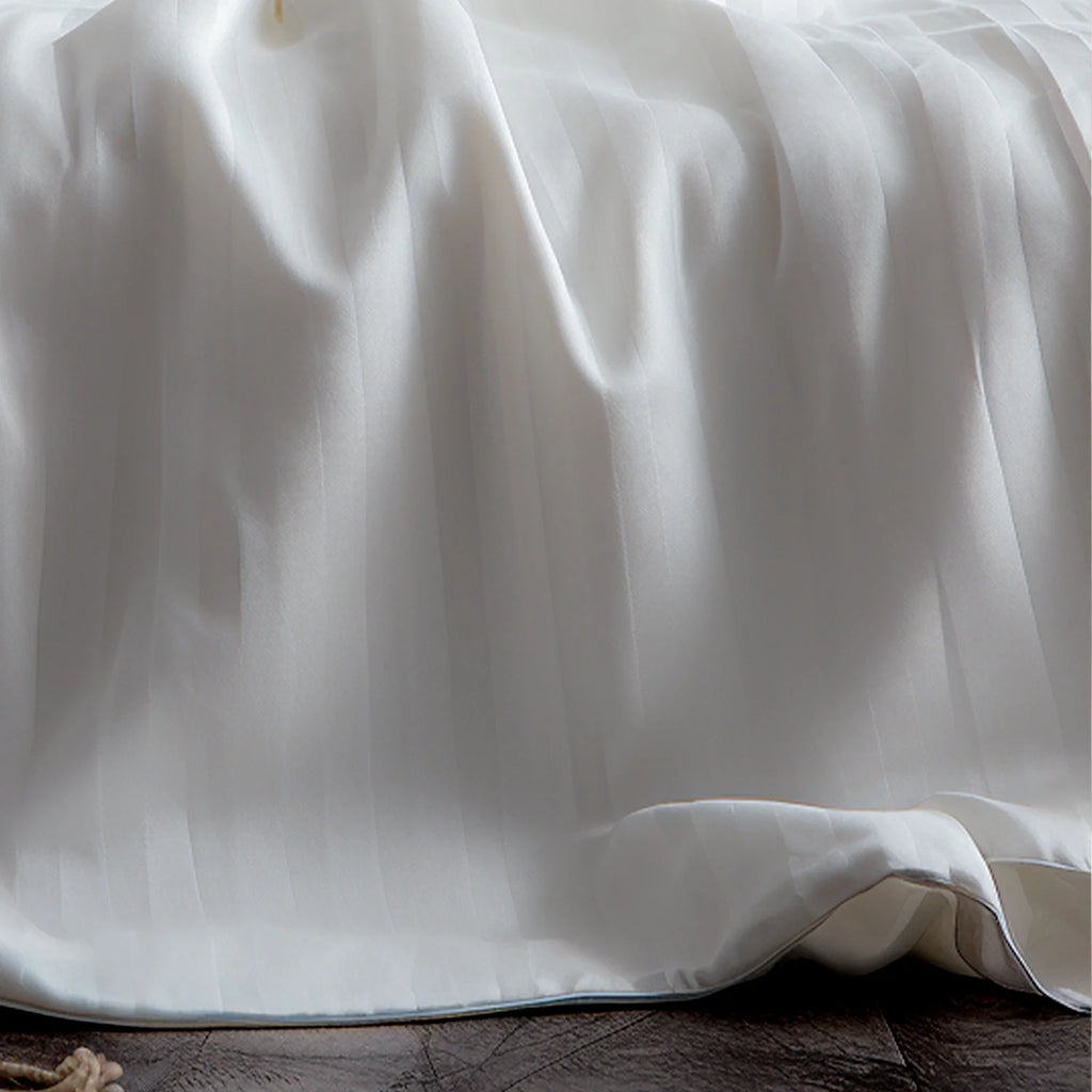 White Full Size Stripe Bed Sheet Set with 16" Deep Pocket U155550