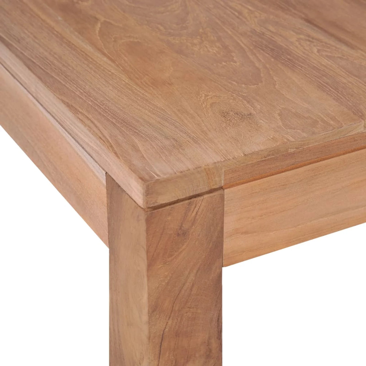 Wooden Coffee Table Teak Wood Natural Finish 23.6 x 23.6 x 15.7 Inches O397