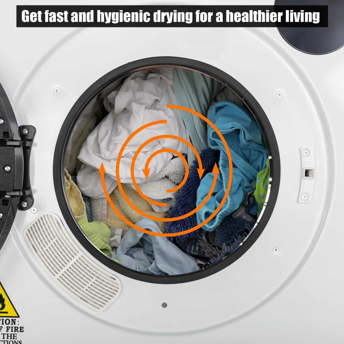 White Compact Electric Drum Dryer F169