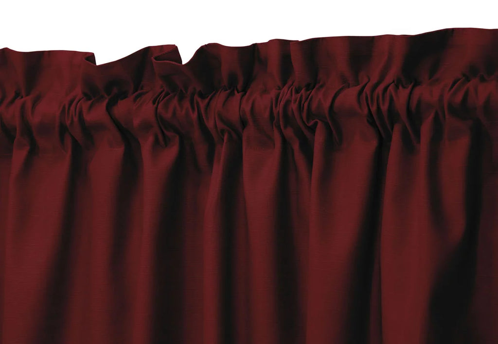 Cotton Slub Maroon 65 Inch Long Rod Pocket Curtains 2 Panels I98627