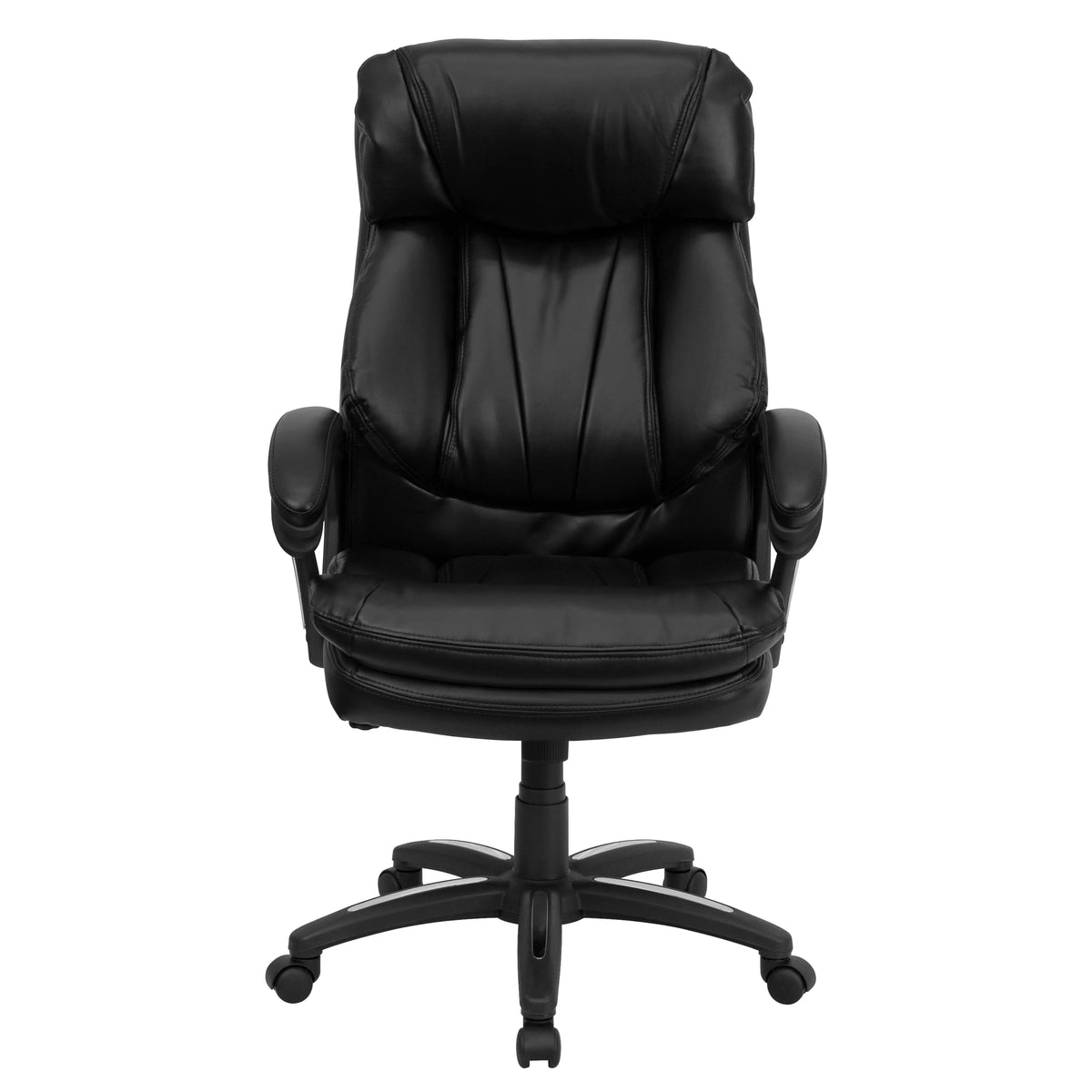 Black LeatherSoft Swivel Office Arm Chair I43887