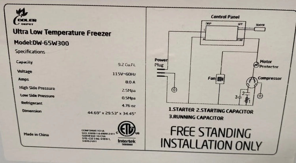 -65°C 9.2 cu ft Laboratory Ultra Freezer V33569