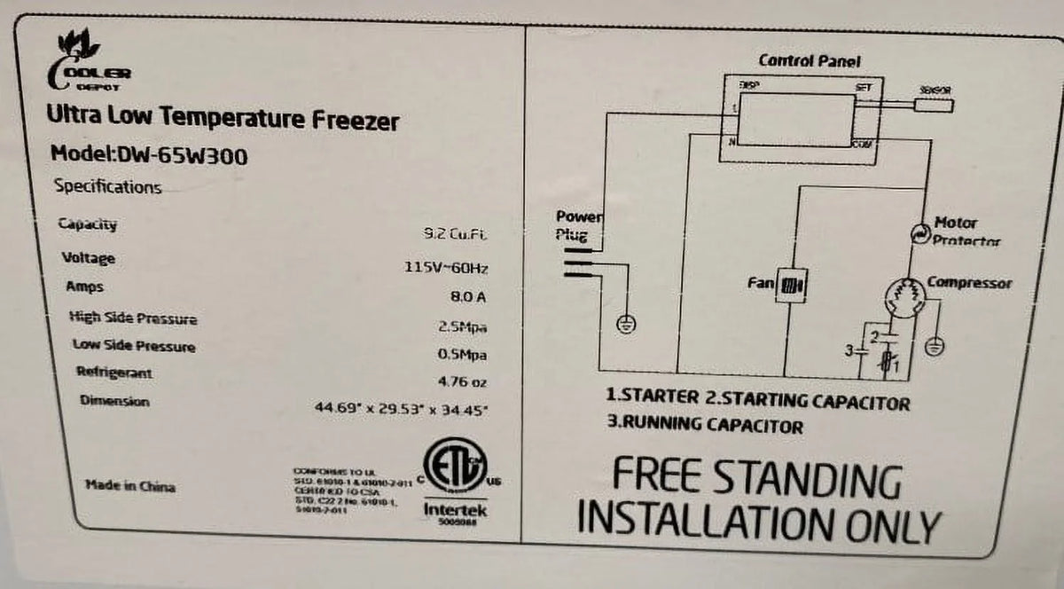 -65°C 9.2 cu ft Laboratory Ultra Freezer V33569