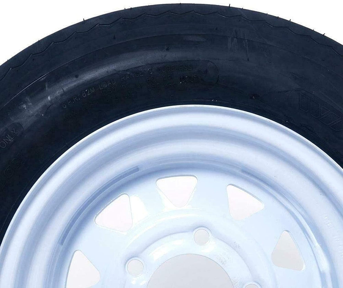 5.30 x 12 Trailer Tire and Wheel 5 Lug White Spoke Pack of 2 Y408113