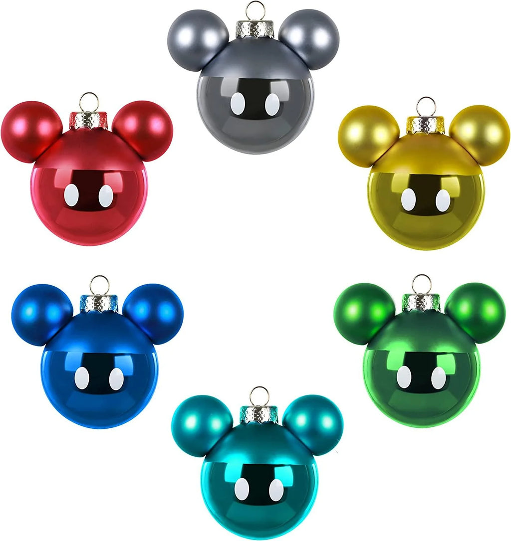 Disney Mickey Mouse Glass Christmas Ornaments Q3876