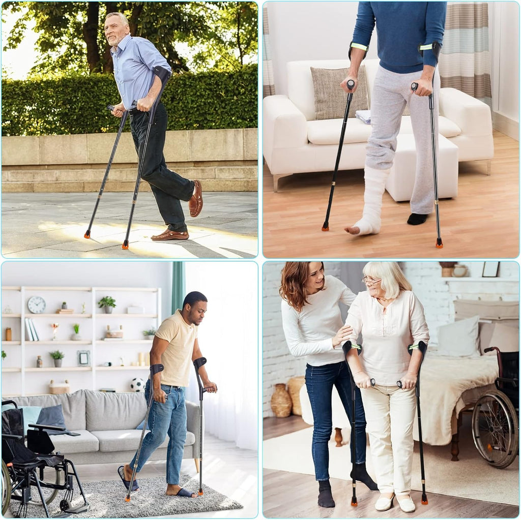 Red Lightweight Adjustable Forearm Crutches Y231165