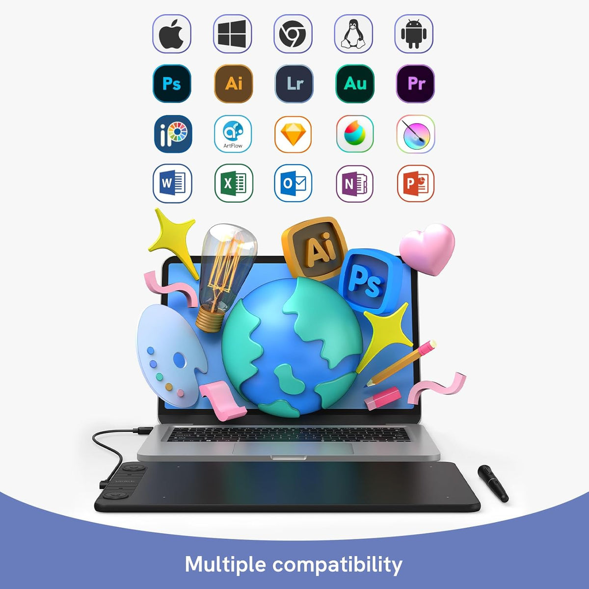 10 x 6 Inch Drawing Tablet with 8 Shortcut Keys H87892