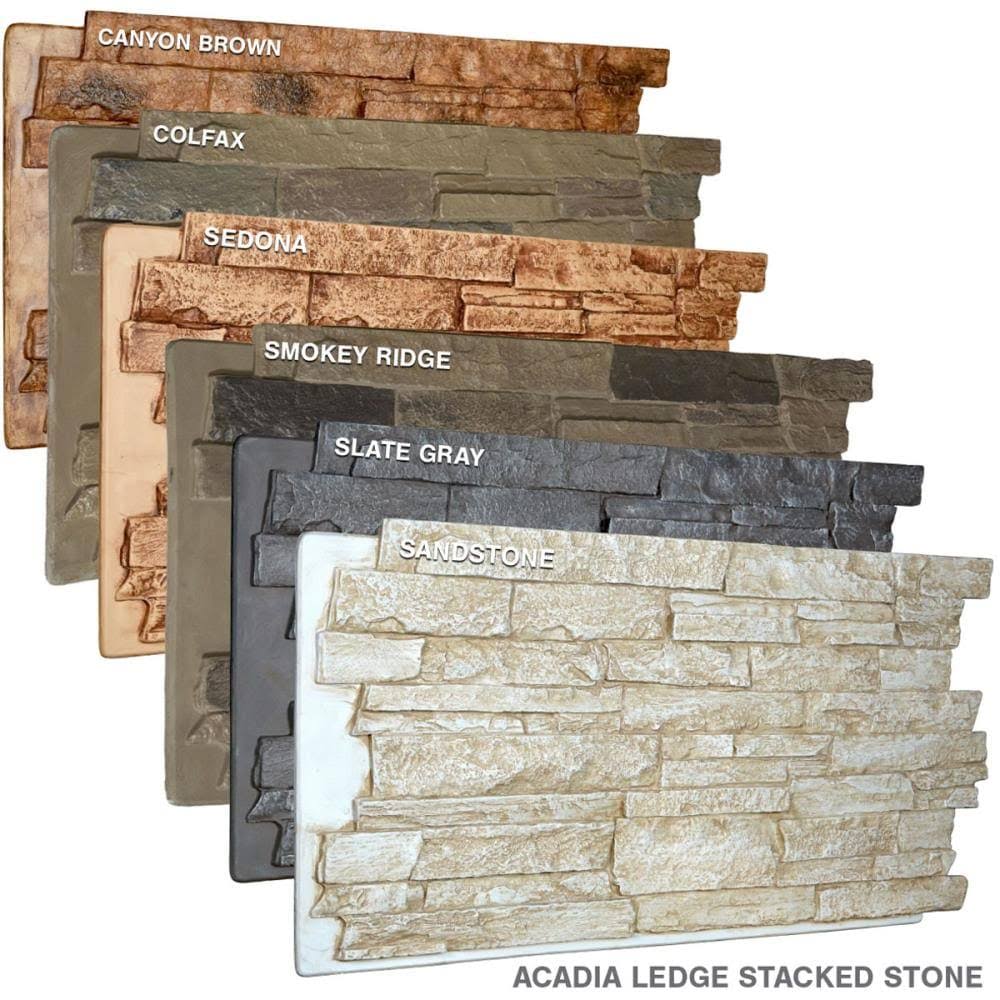 48 inch x 24 inch x 1 1/4 inch Stacked Stone Faux Stone Siding Panel C322