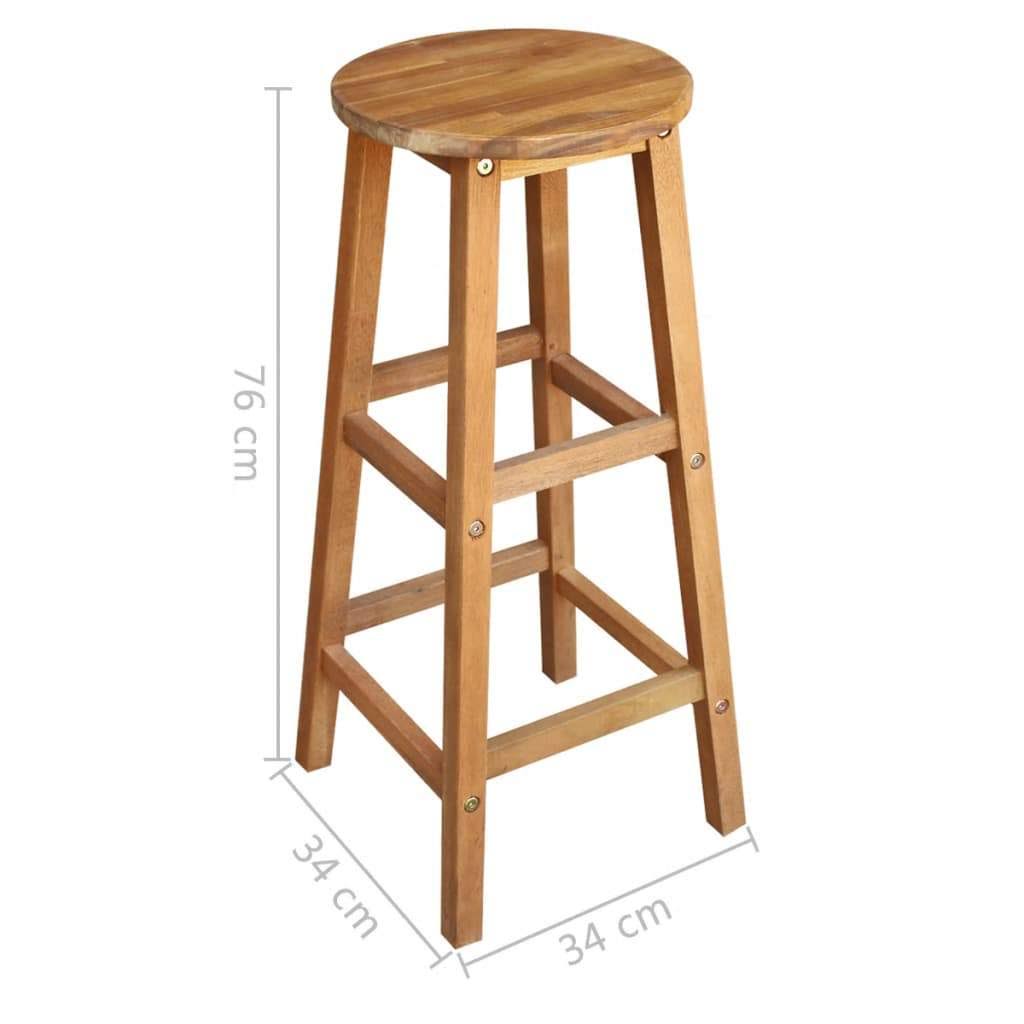 7 Pieces Solid Acacia Wood Bar Table and Stool Set P7838