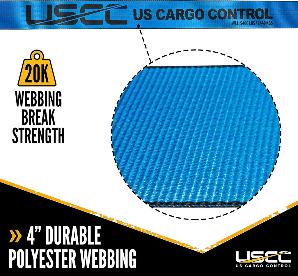 4 Inch x 50 Foot Blue Winch Strap with Chain Extension K127