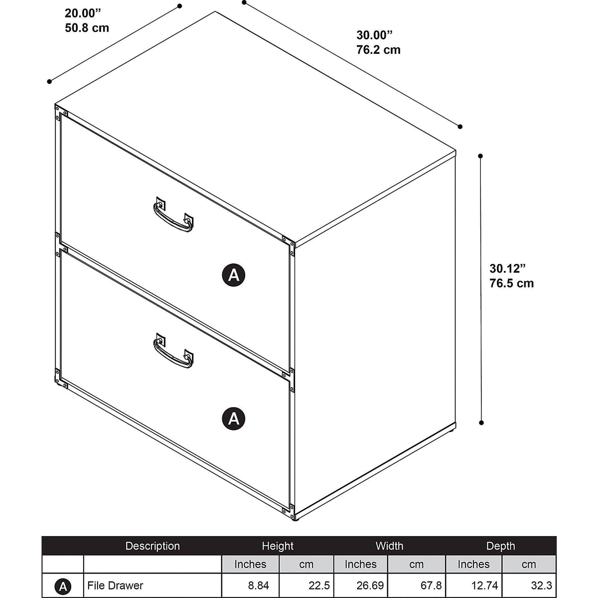 2 Drawer Lateral File Cabinet G5041