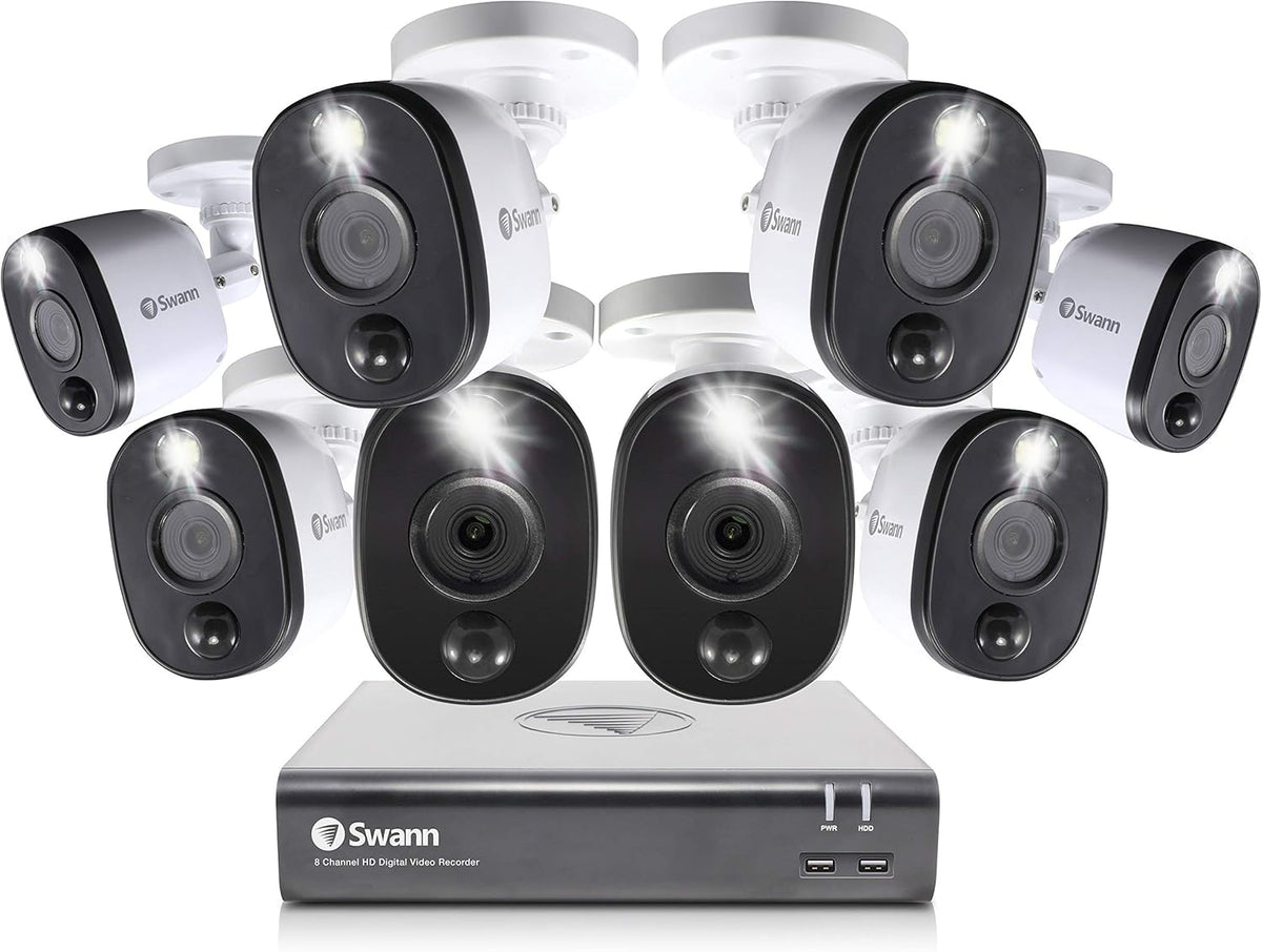 8 Channel 8 Bullet Cameras 1080p HD DVR Indoor/Outdoor Wired Surveillance CCTV A745