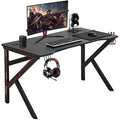Black Ergonomic Carbon Fiber Gaming Desk with Cup Holder G628