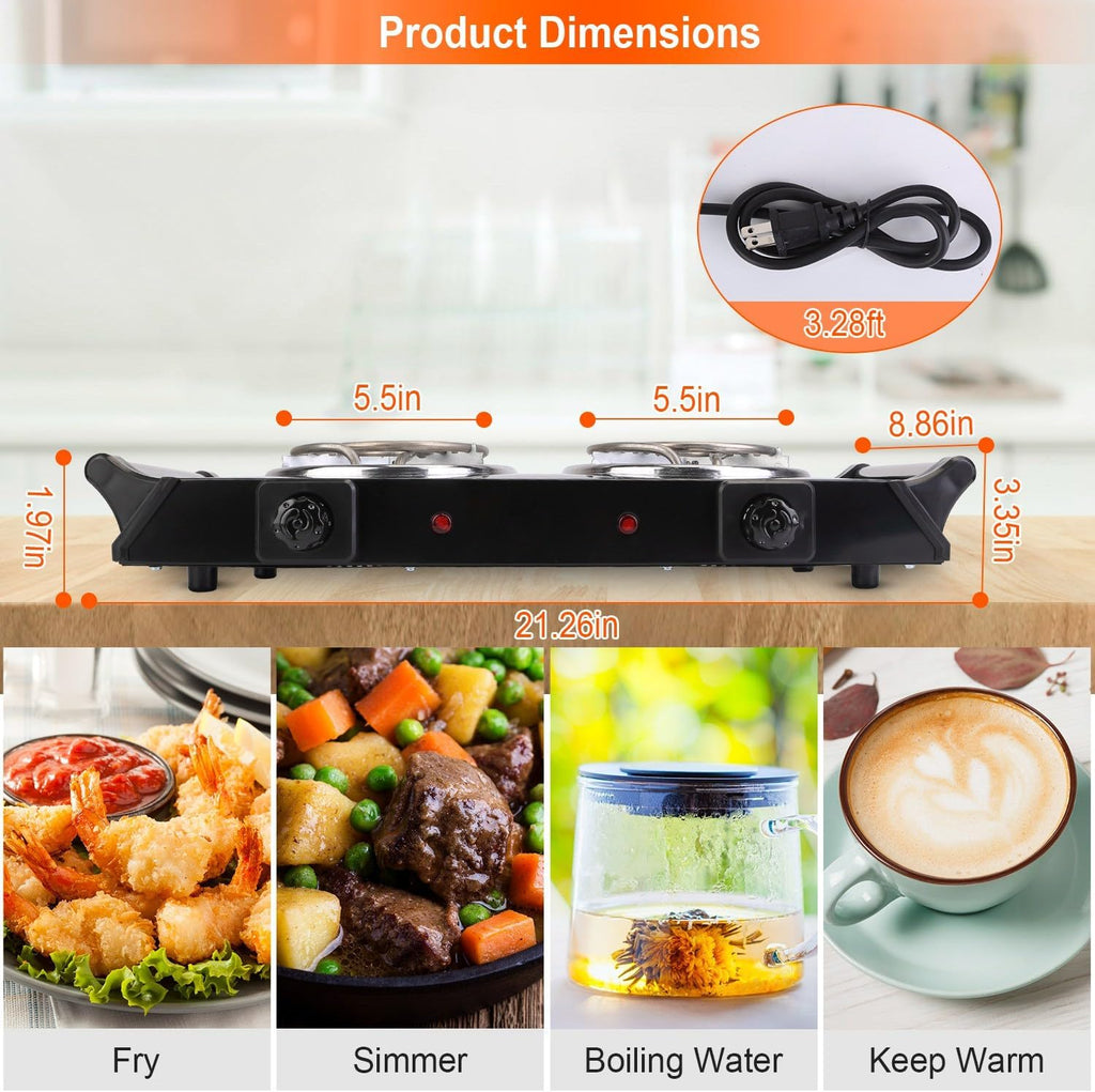 2000W Portable Double Coil Electric Hot Plate A502