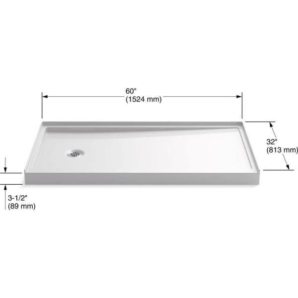 Single-Threshold Shower Base in White Z41776