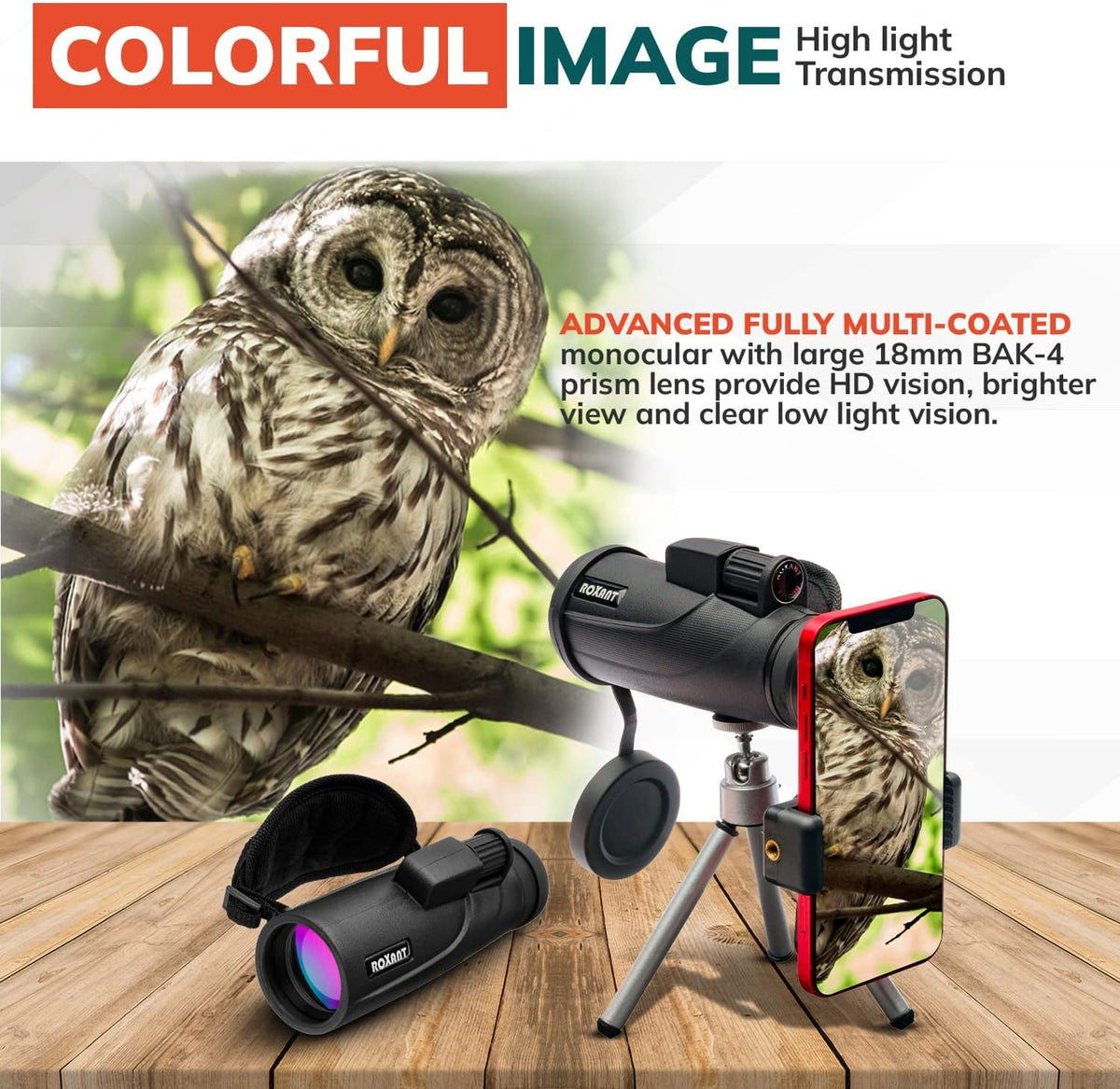 10x42 High Definition BAK4 Prism Monocular Telescope Z61529