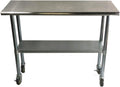 Stainless Steel Work Prep Table 24 x 30 with Wheels H248