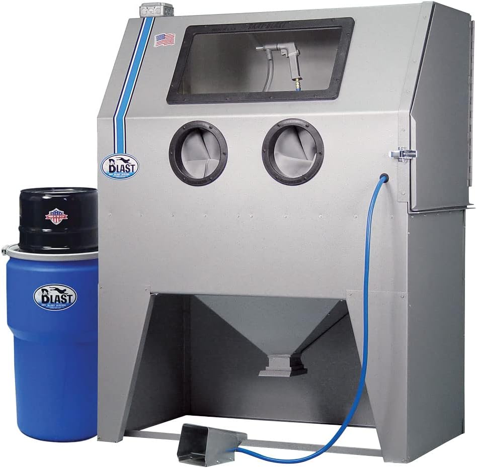 Sandblast Sandblasting Cabinet with HEPA Vacuum, 46W x 28D x 28H Work Area P35967
