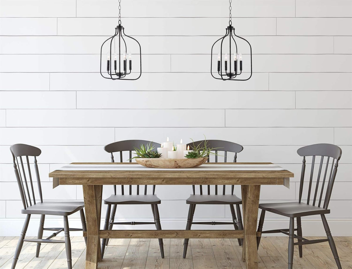 4-Light Black Pendant Light H615