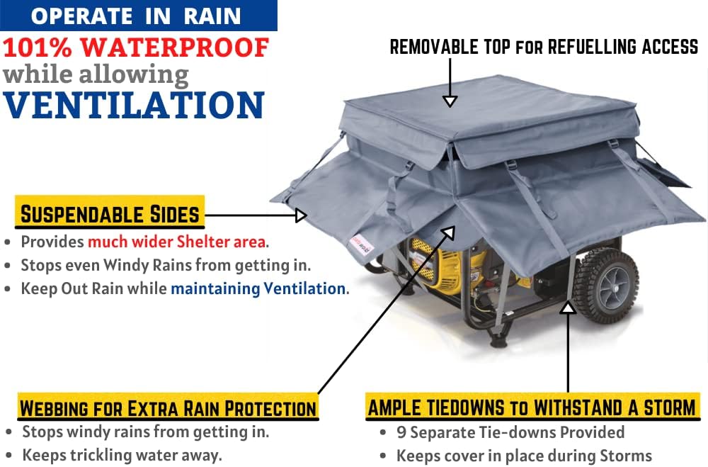 Rain Shelter Enclosure for Portable Generator Tent Running Cover Heavy Duty Generator Shed G78783