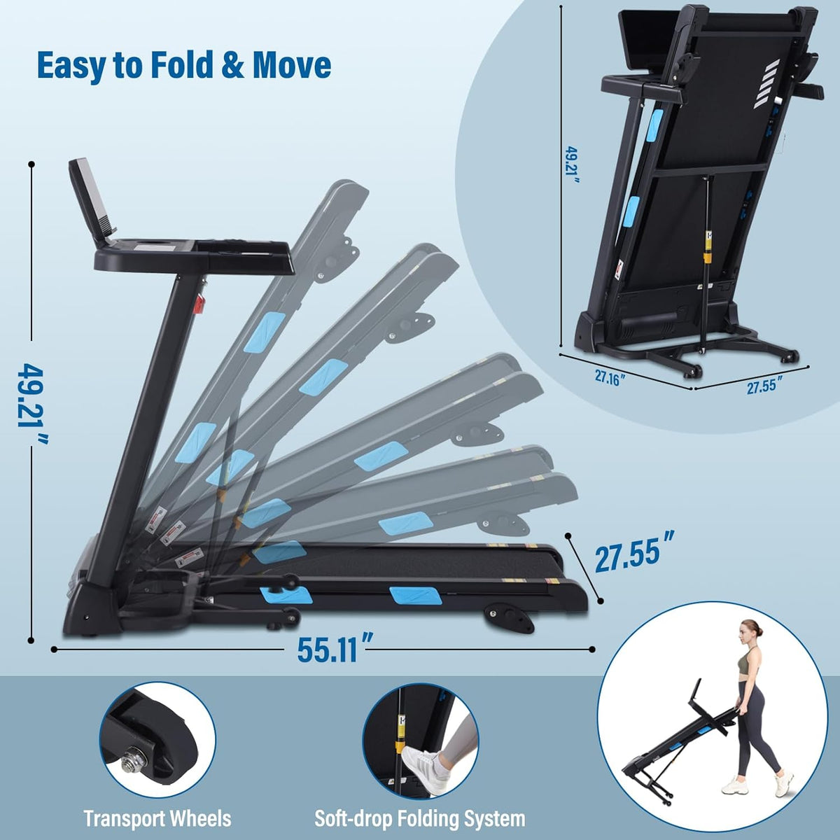 350 lbs Capacity 3.0HP Treadmill with Incline B772206
