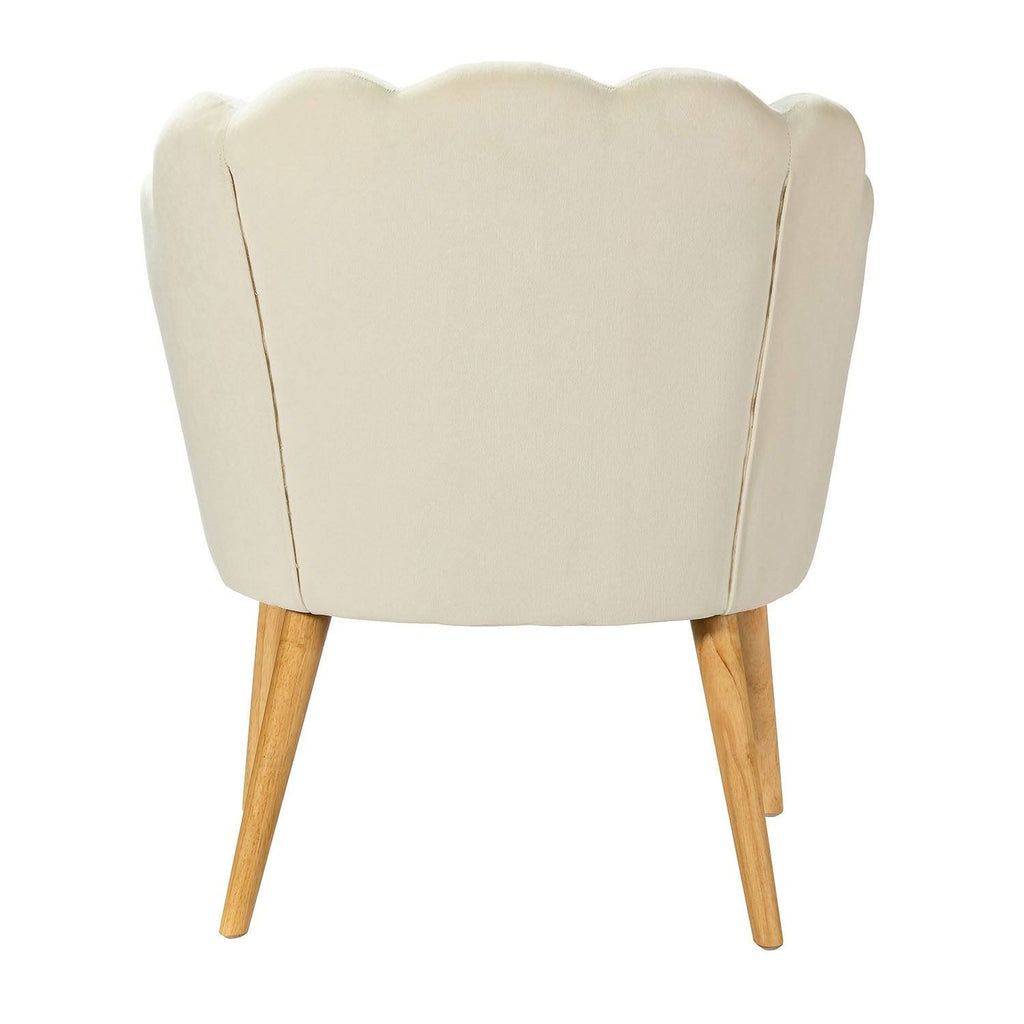 Green Scalloped Velvet Arm Chair Y48915
