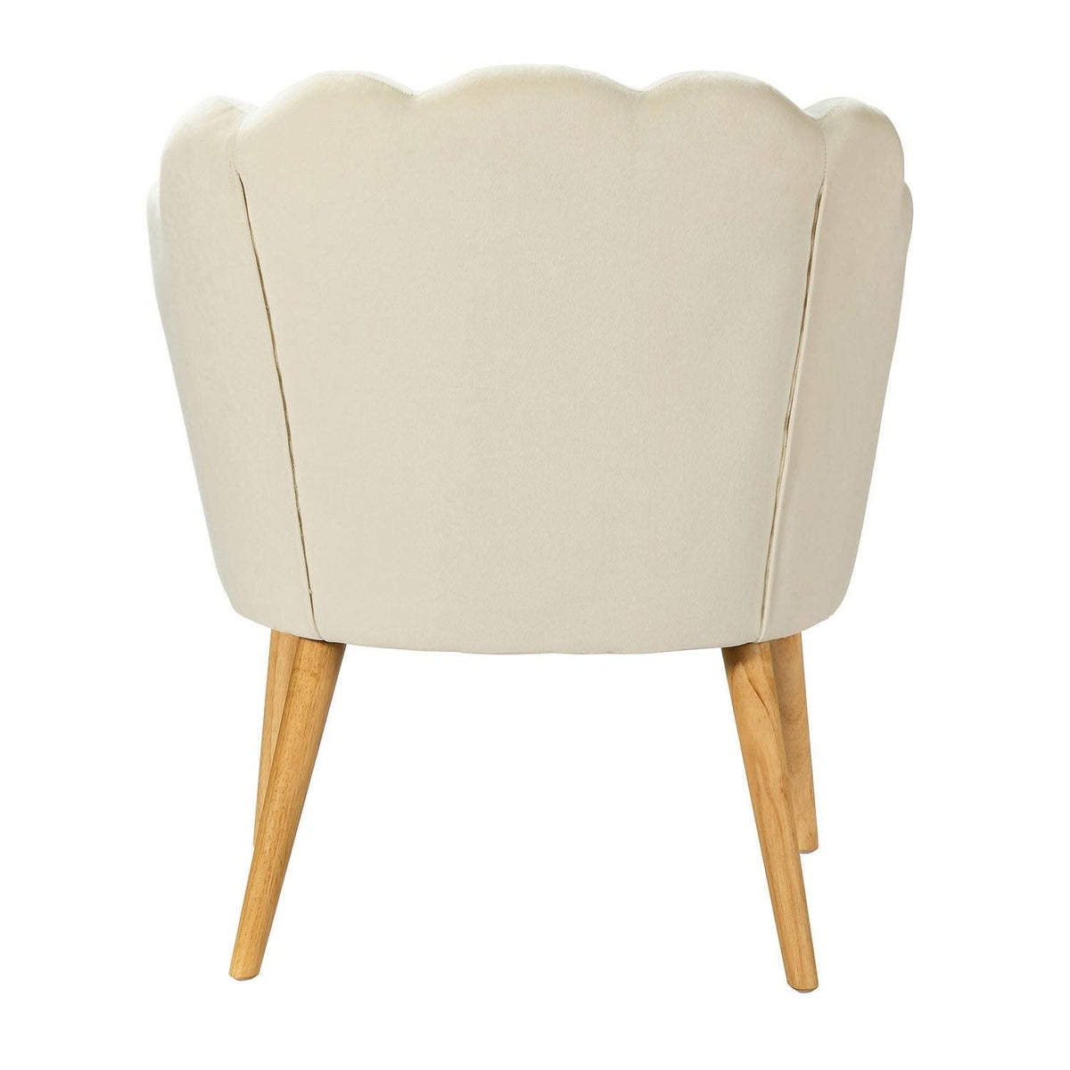 Green Scalloped Velvet Arm Chair Y48915