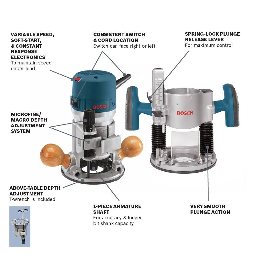 12 Amp 2-1/4-Horsepower Plunge and Fixed Base Router W461824