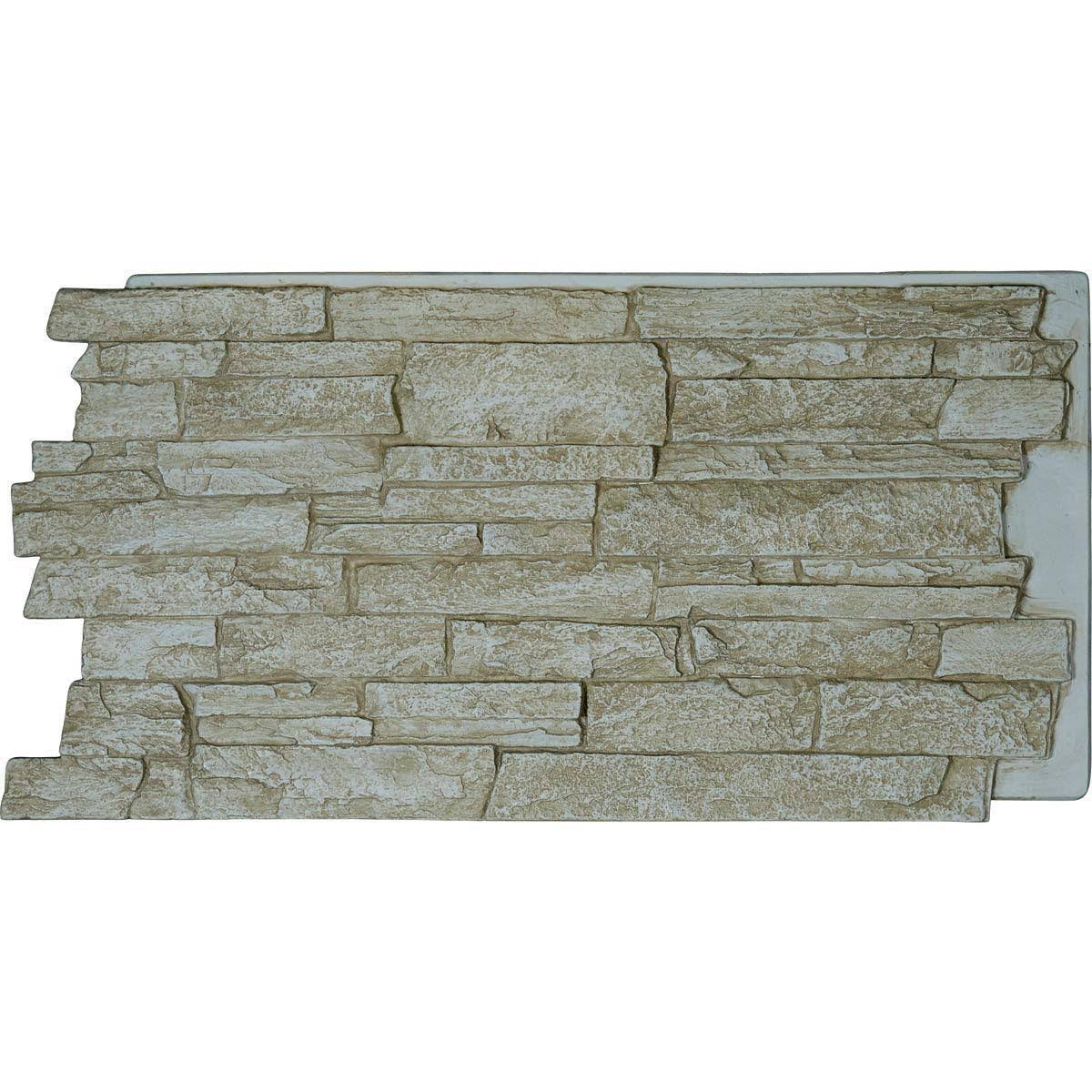 48 inch x 24 inch x 1 1/4 inch Stacked Stone Faux Stone Siding Panel C322